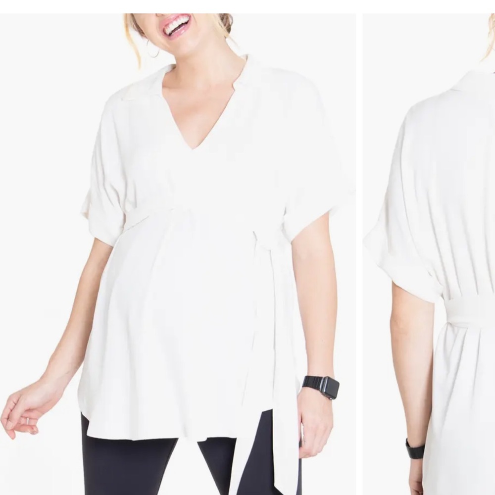 NWT- Ingrid and Isabel maternity top in ivory (small)